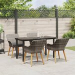 vidaXL Ensemble de salle à manger de jardin 5 pièces gris en osier