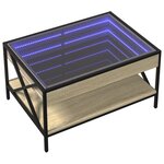 vidaXL Table basse avec LED infini chêne sonoma 70x50x38 cm