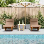 vidaXL Transat avec coussin 2 Pièces Marron Bois d'Acacia Massif