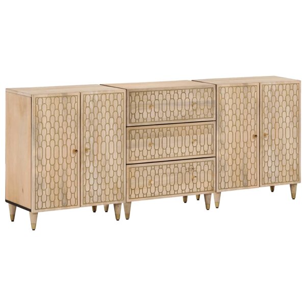 vidaXL Armoires latérales 3 Pièces 60x33x75 cm bois massif de manguier