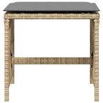 vidaXL Tabourets jardin et coussins lot de 4 mélange beige 41x41x36 cm