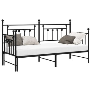 vidaXL Cadre de lit de jour Noir 75 x 190 cm Acier