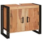 vidaXL Meuble sous-vasque de salle de bain Bois d'acacia massif et fer