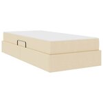 vidaXL Lit avec rangement et matelas Crème 100 x 200 cm Polyester