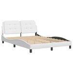 vidaXL Cadre de lit avec tête de lit Blanc 140x190 cm Similicuir
