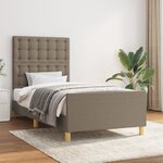 vidaXL Cadre de lit sans matelas avec tête de lit taupe 80x200cm tissu