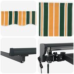 vidaXL Auvent Rétractable Vert et jaune 300 x 250 cm
