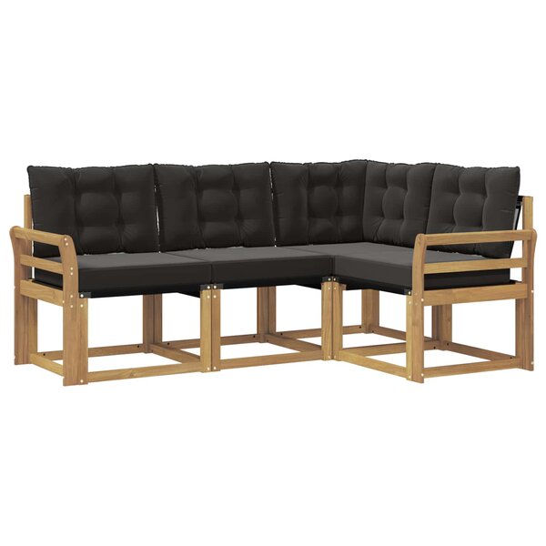 vidaXL Ensemble de canapés d'extérieur 4 pc Blanc et noir