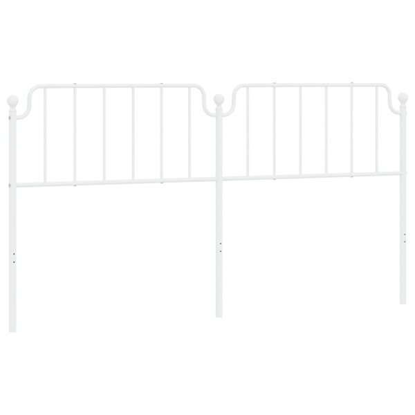 vidaXL Tête de lit métal blanc 200 cm