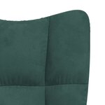 vidaXL Chaise de relaxation avec tabouret Vert foncé Velours