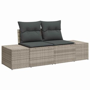 vidaXL Canapé de jardin avec coussin Gris 123 x 62 x 69 cm polyrotin