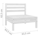 vidaXL Canapé à 2 places de jardin Blanc Bois de pin solide
