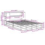 vidaXL Lit bibliothèque sans matelas blanc 120x200 cm bois massif
