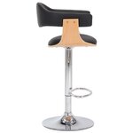 vidaXL Tabourets de bar lot de 2 noir bois courbé et similicuir