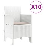 vidaXL Ensemble de salle à manger pour jardin 11 Pièces Blanc et Taupe