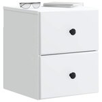 vidaXL Cabinet de chevet mural 2 pc Blanc 34 5 x 33 x 40 cm