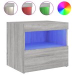 vidaXL Tables de chevet avec lumières LED 2 Pièces sonoma gris 50x40x45cm