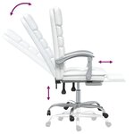 Fauteuil de massage inclinable de bureau informatique étude similicuir blanc 02_0025399