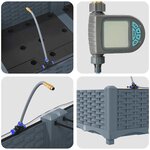 vidaXL Pots de jardin Gris clair 160 x 40 x 22 cm Acier