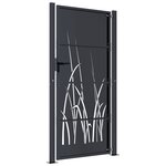 vidaXL Portail de jardin anthracite 105x180cm acier conception d'herbe