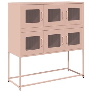 vidaXL Buffet rose 100 5x39x107 cm acier laminé à froid
