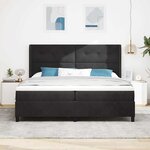 vidaXL Lit à ressorts avec matelas Noir 200 x 200 cm Velours