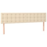 vidaXL Sommier à lattes de lit matelas et LED crème 120x190 cm tissu