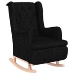 Vidaxl fauteuil avec pieds à bascule et tabouret noir tissu