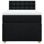 vidaXL Sommier à lattes de lit avec matelas Noir 100x200 cm Tissu
