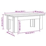 vidaXL Table basse Sonoma gris 100x60x42 cm Bois d'ingénierie