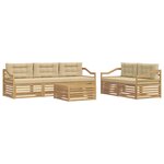 vidaXL Ensemble de canapés d'extérieur 6 pc Blanc et Beige