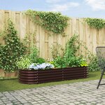 Jardinière en acier galvanisé marron vidaXL 240x80x44 cm