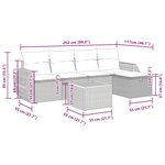vidaXL Salon de jardin avec coussins 6 Pièces beige résine tressée