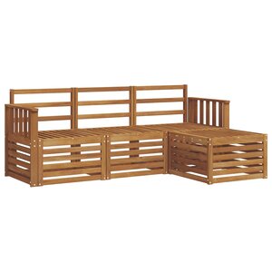vidaXL Ensemble de canapés d'extérieur 4 pc Naturel
