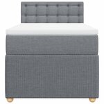 vidaXL Sommier à lattes de lit avec matelas Gris clair 90x200 cm Tissu