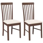 vidaXL Chaises à manger coussins 2 Pièces marron bois massif caoutchouc