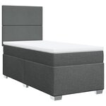 vidaXL Sommier à lattes de lit avec matelas Gris foncé 100x200cm Tissu