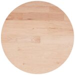 vidaXL Dessus de table rond Ø30x1 5 cm Bois de chêne massif non traité