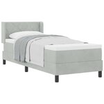 vidaXL Lit à ressorts avec matelas Gris clair 200 x 80 cm Polyester