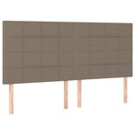 vidaXL Sommier à lattes de lit et matelas et LED Taupe 200x200cm Tissu