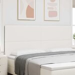 vidaXL Tête de lit LED Crème 200 cm Tissu en velours côtelé