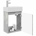vidaXL Meuble de salle de bain avec robinet Gris béton