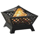 vidaXL Foyer avec tisonnier 64 cm XXL Acier