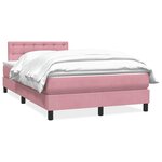vidaXL Sommier à lattes de lit avec matelas rose 120x220 cm velours