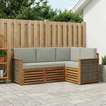 vidaXL Ensembles de canapés avec coussin 4 Pièces Bois d'Acacia Massif
