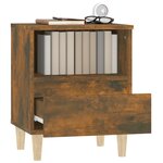 vidaXL Table de chevet Chêne fumé 40x35x50 cm