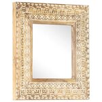 vidaXL Miroir sculpté à la main 50x50x2 6 cm Bois de manguier solide