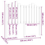 vidaXL Tête de lit Noir 126x4x110 cm Bois massif de pin