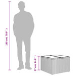 vidaXL Table de jardin avec dessus en verre gris clair résine tressée