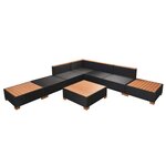 vidaXL Salon de jardin 8 Pièces avec coussins résine tressée noir